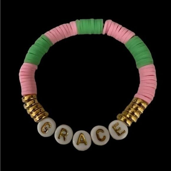 Heishi Personalized bracelets can be made with favorite color or design Elastic - Picture 2 of 3